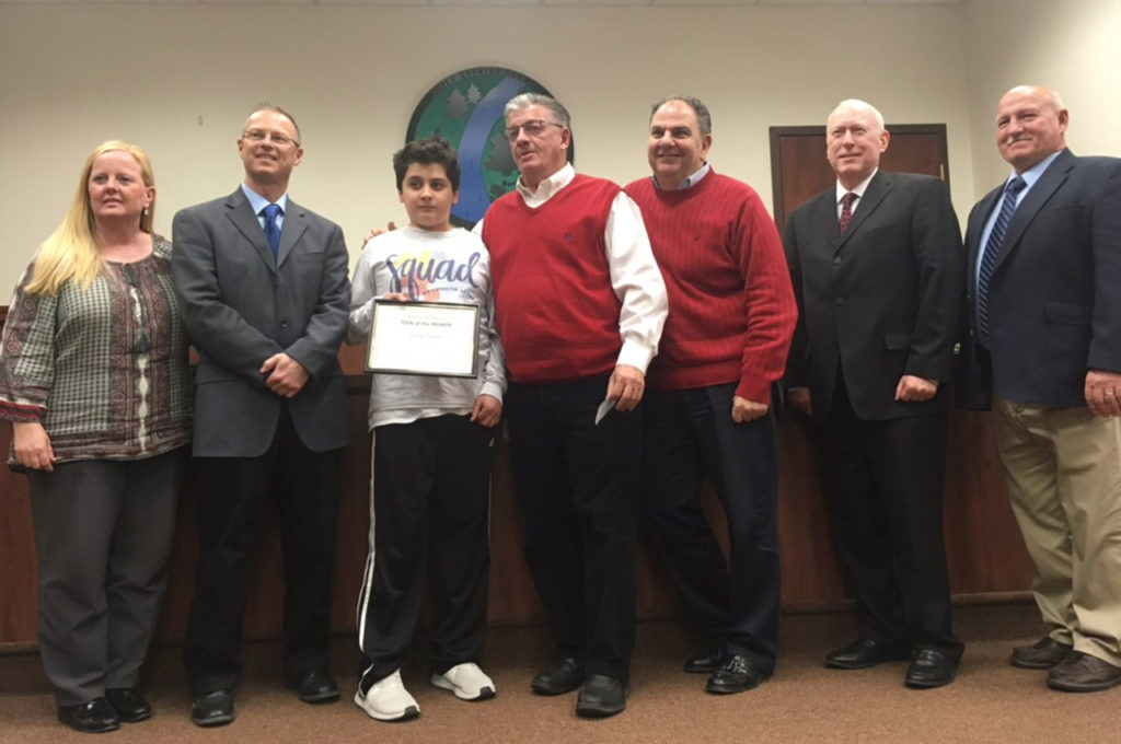 Student Liam Gavin receives Teen of the Month Award