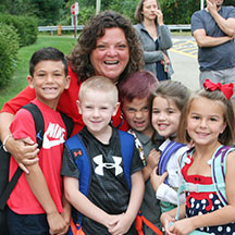 Dr. Mary Yodis with students