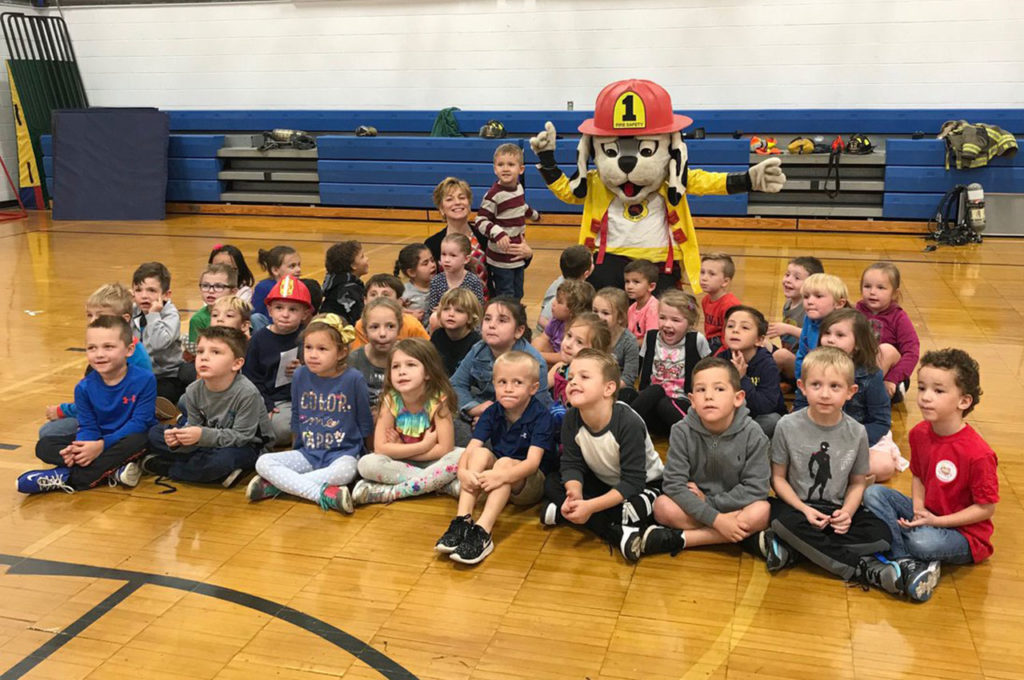 Students at Fire Prevention Day
