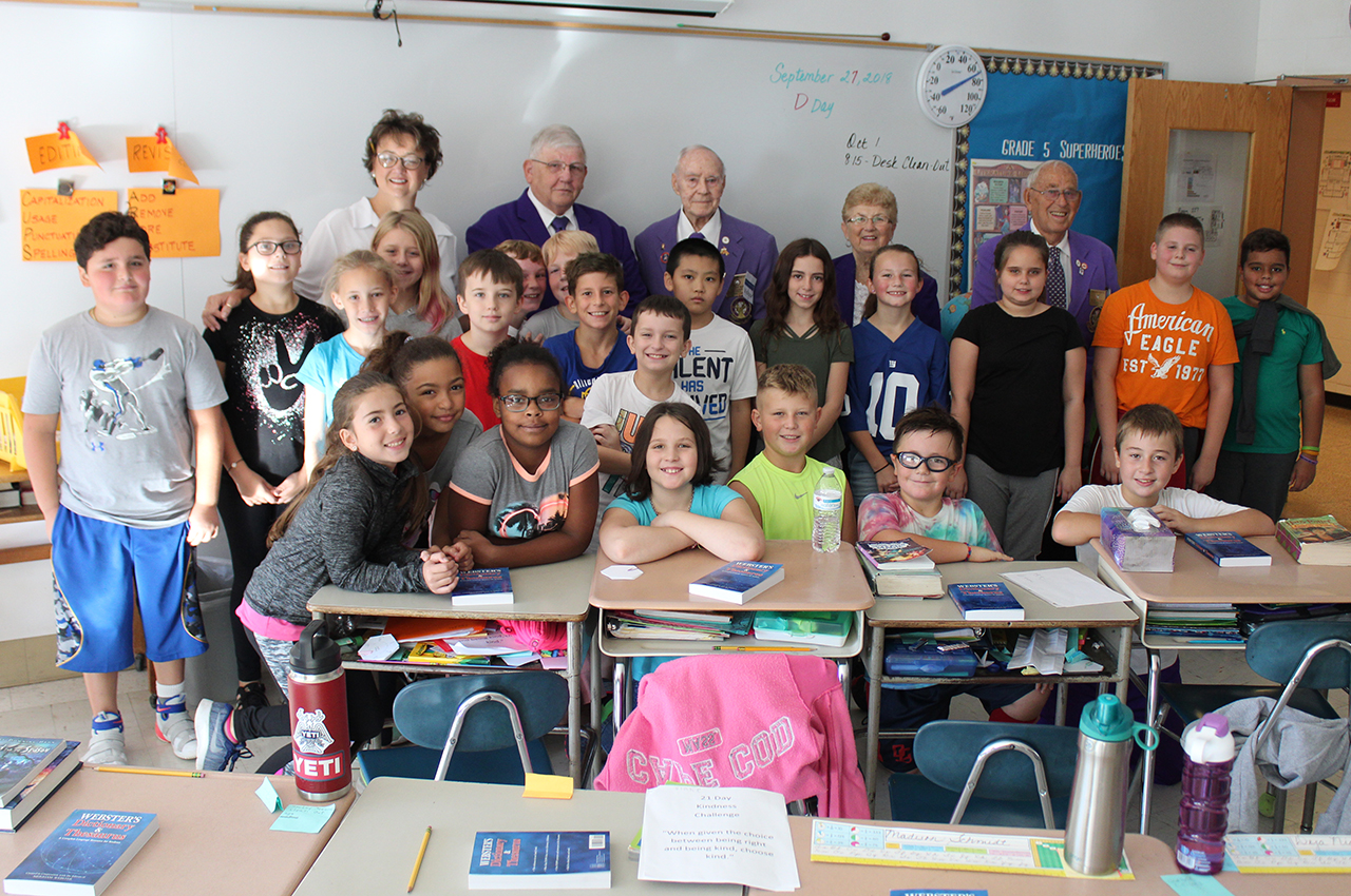 Students with Troy Lodge of Elks