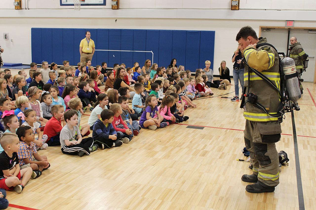Students learn about fire safety