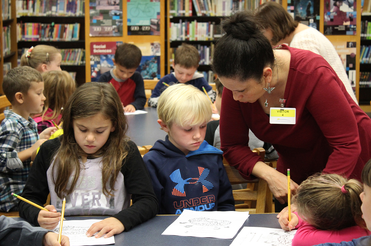 Students writing