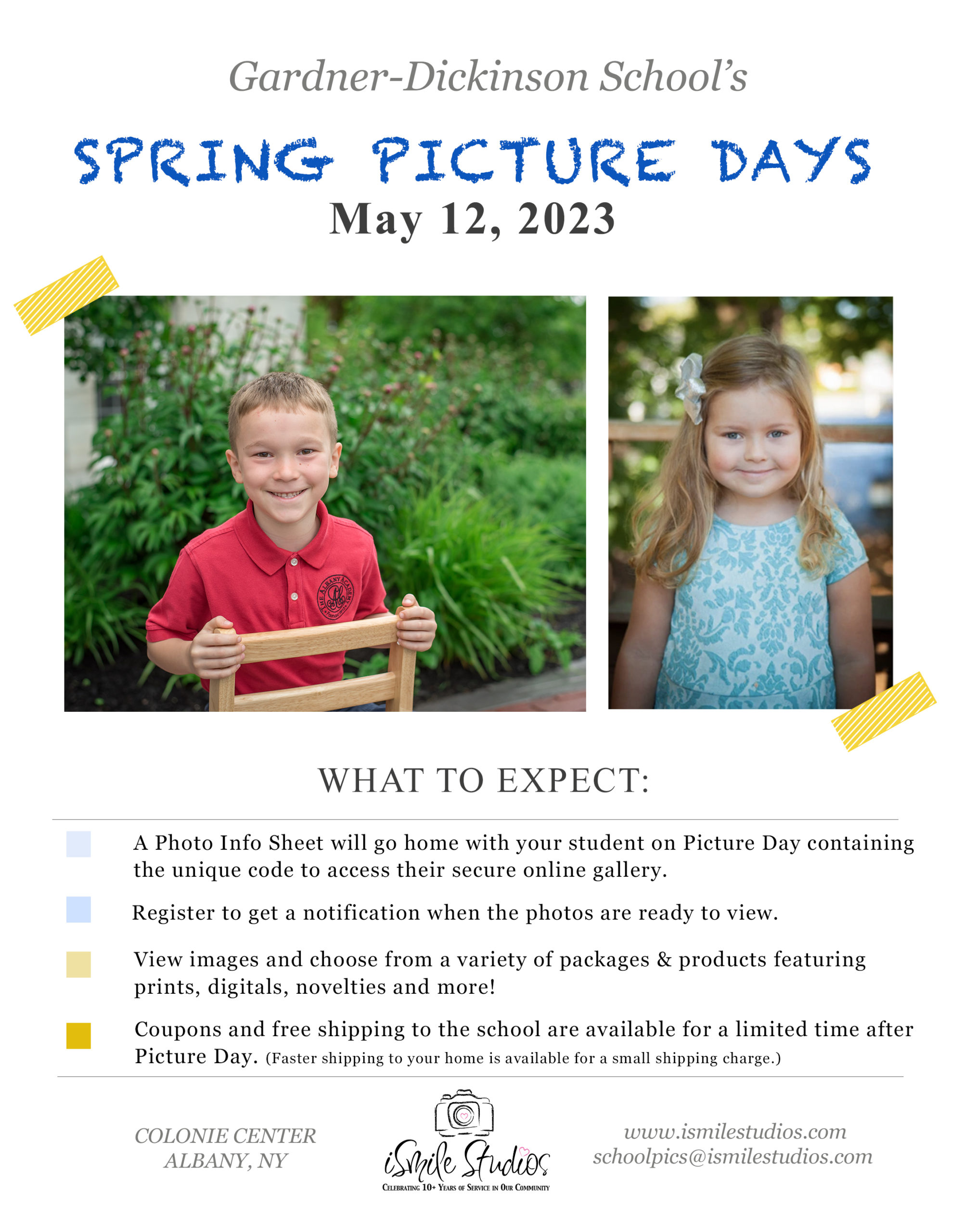 Spring Picture Day Friday May 12th Wynantskill Union Free School