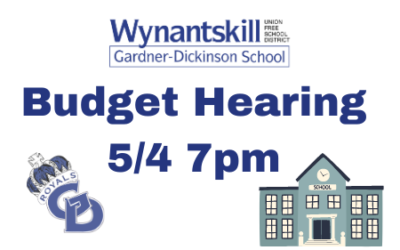 Reminder: Budget Hearing 5/4 @ 7pm