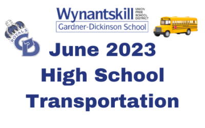 June 2023 High School Regents Bus Schedule